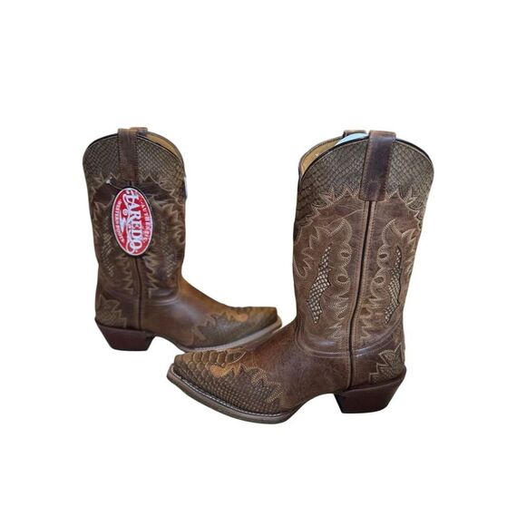 Laredo Men's Lexington Brown Python Print Western Boots Size 9 EW - Picture 4 of 10